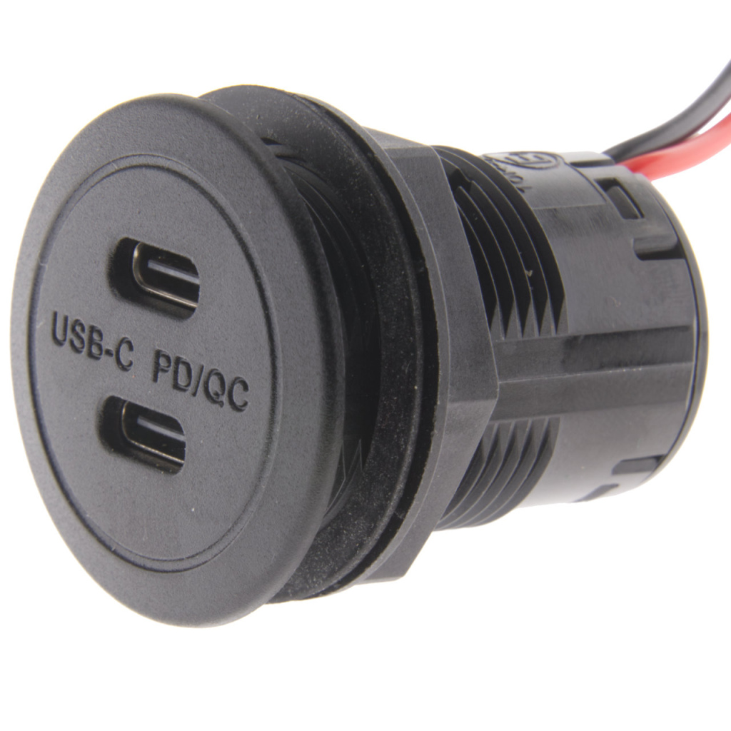 BBAtechniek - USB/C 2x PD QC 3A 30W inbouw zwart (1x) 