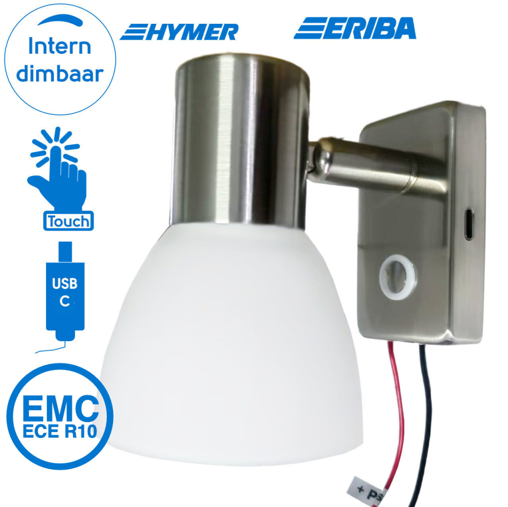 BBAtechniek - Faretto PowerLED 12V 3W geborsteld alu USB-C (1x)