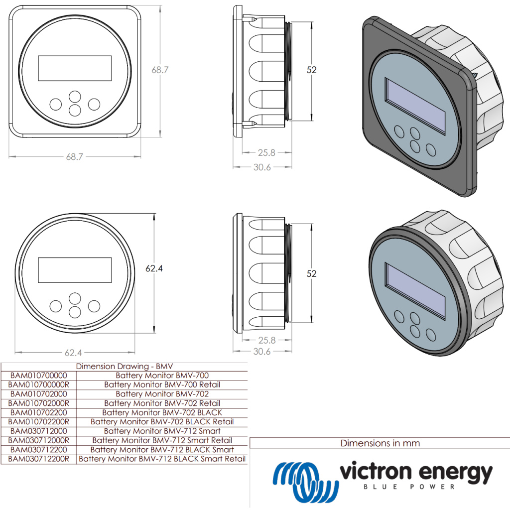 BBAtechniek - Victron BMV-700 accu monitor M10 (1x)