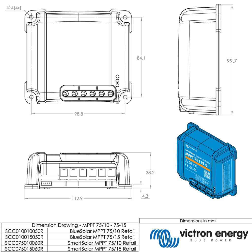 BBAtechniek - Victron BlueSolar MPPT 75/10 12/24V (1x)