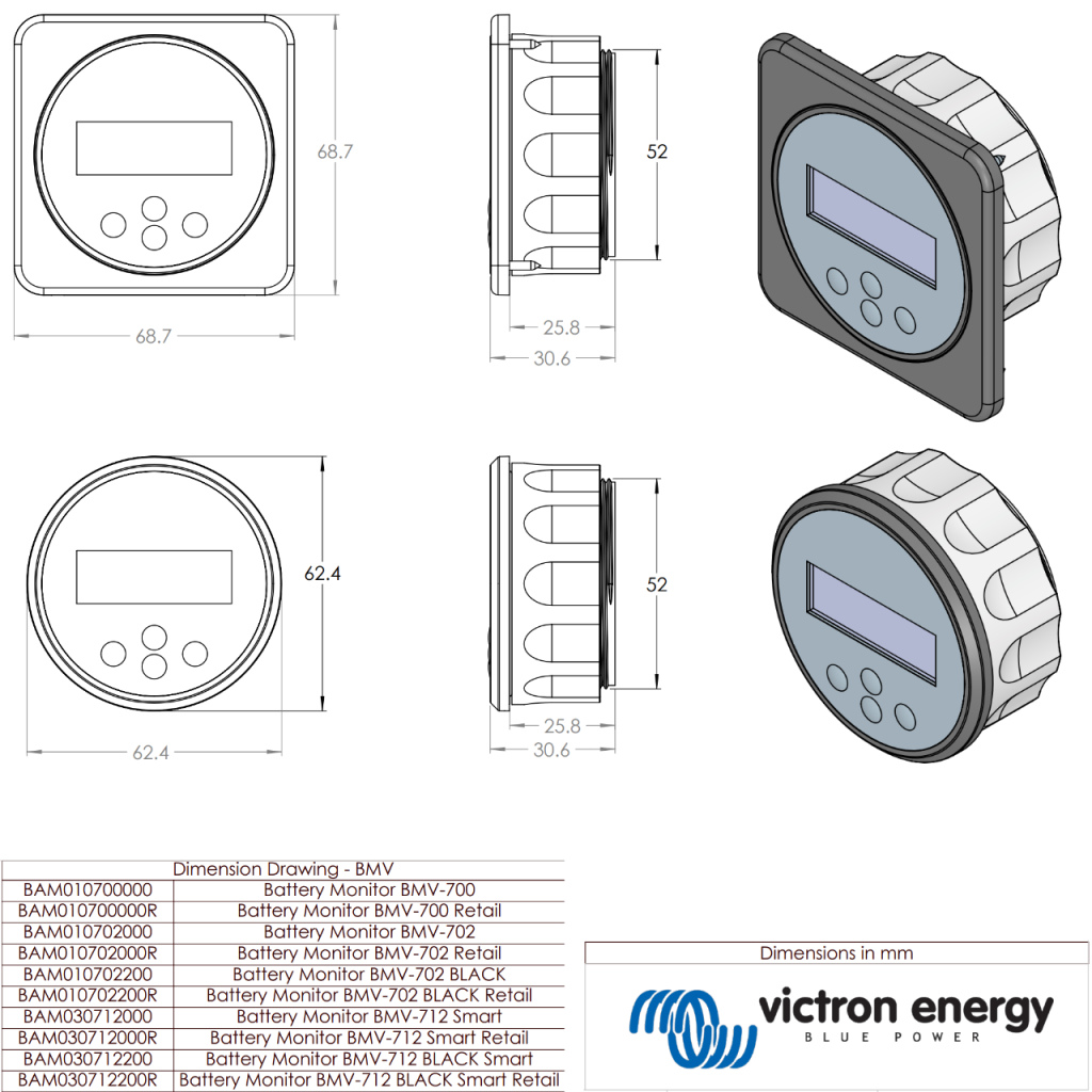 BBAtechniek - Victron BMV-712 Smart accu monitor grijs(1x)