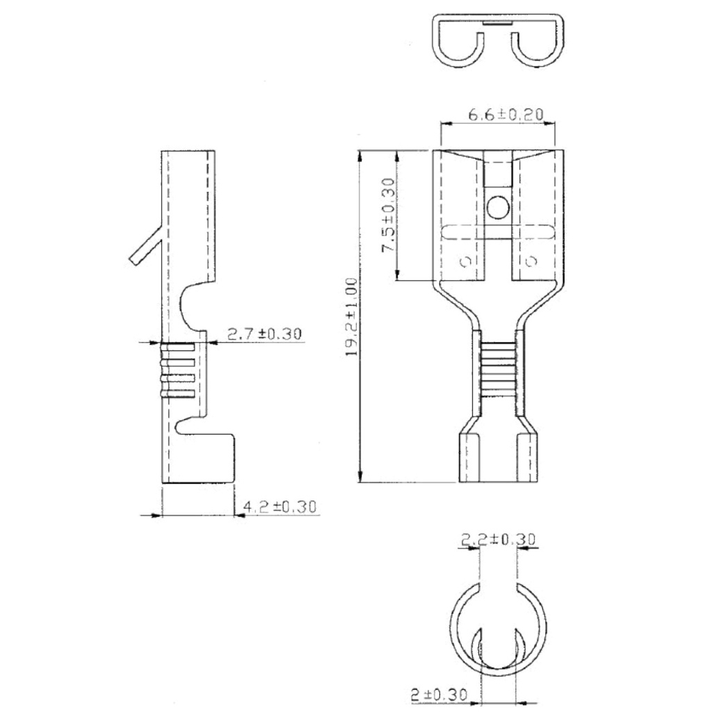 BBAtechniek - Vlakstekerhuls messing 6.3 0.5-1.5mm² (100x)