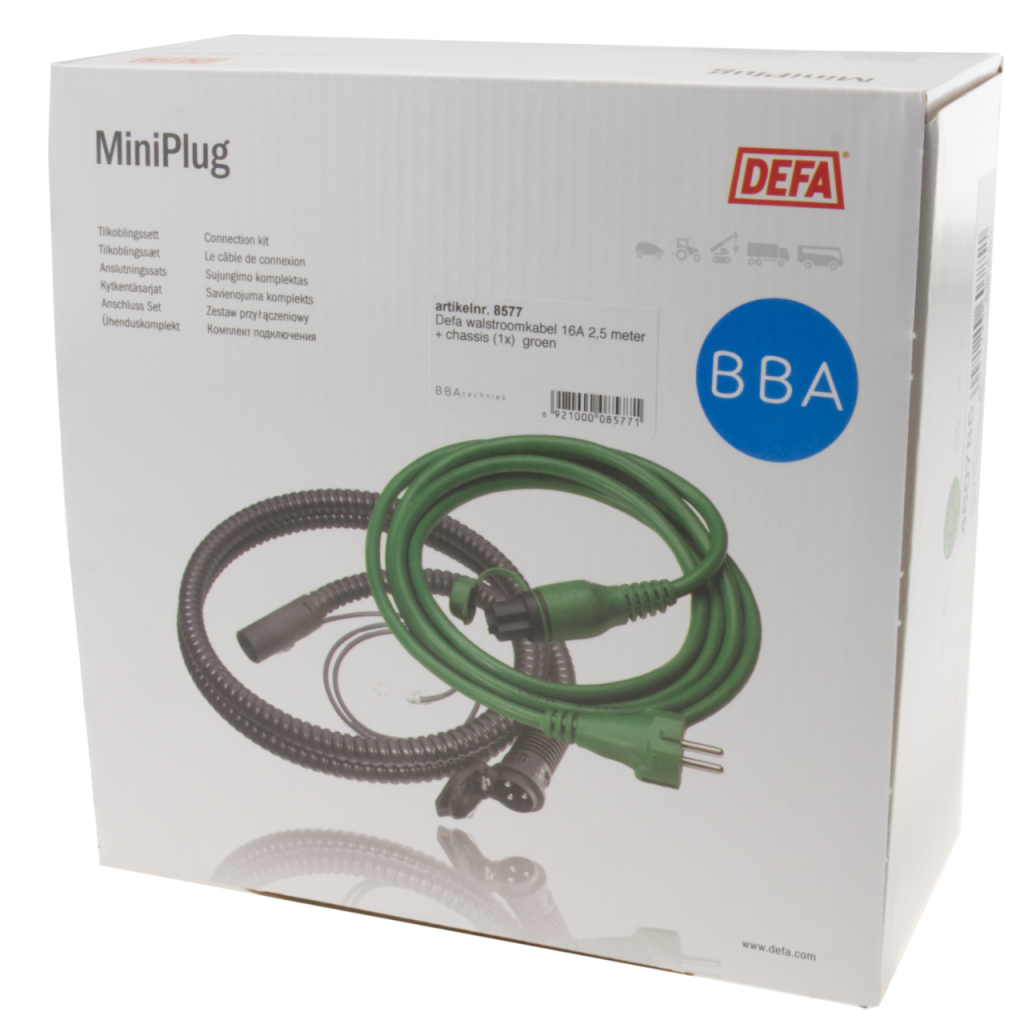 BBAtechniek - Defa walstroomkabel 16A 2.5m + chassiskabel (1x)