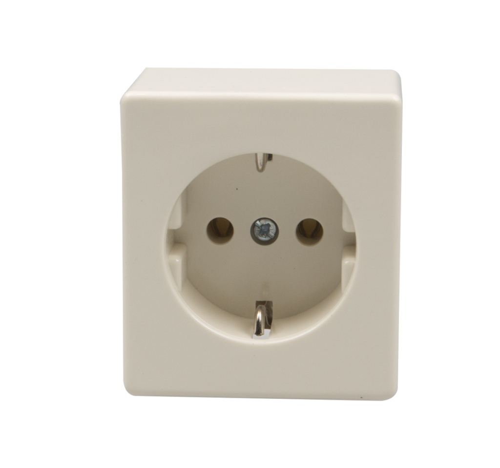 BBAtechniek - 230V enkel stopcontact opbouw met randaarde (1x)