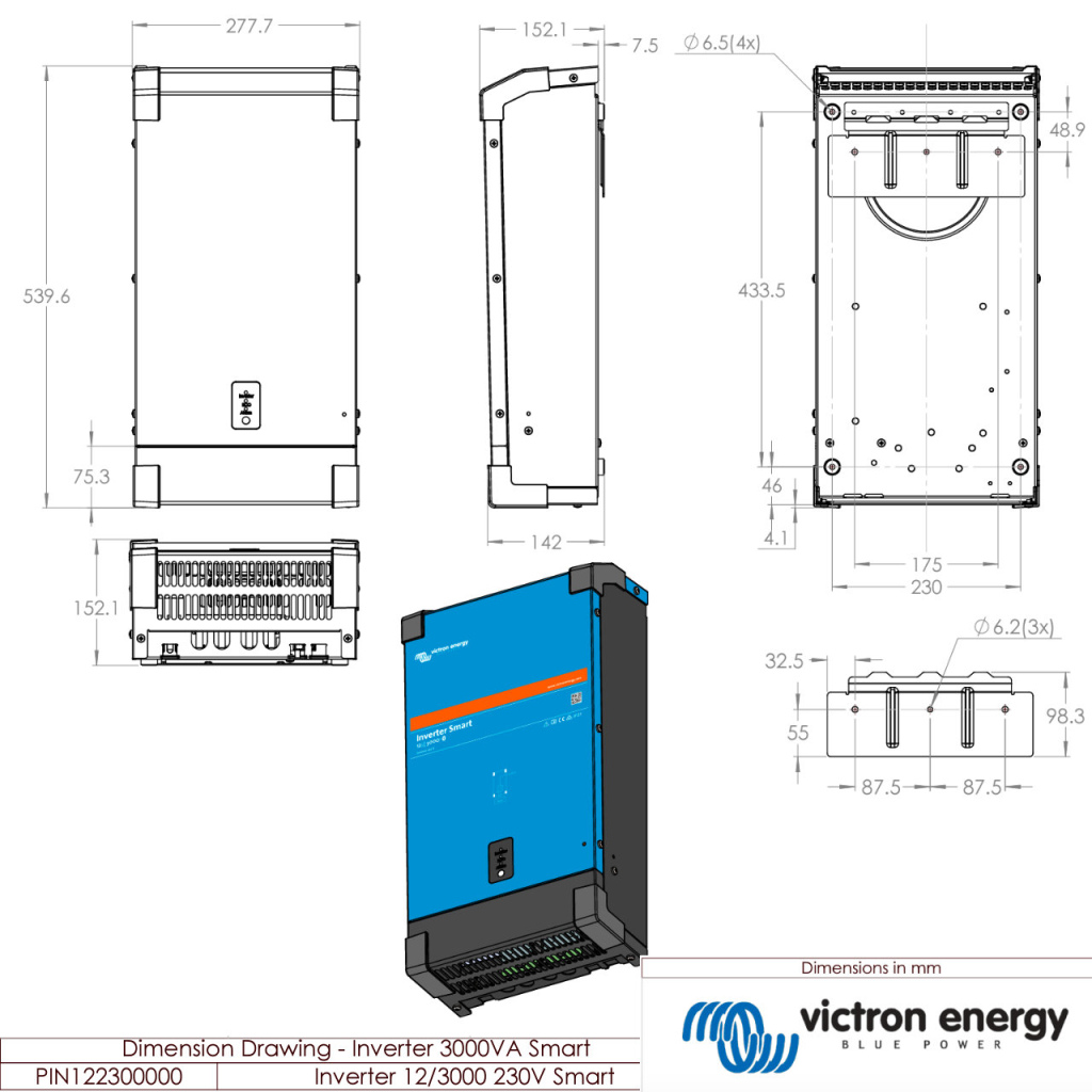 BBAtechniek - Victron Phoenix Smart omvormer 12/3000 230V (1x)