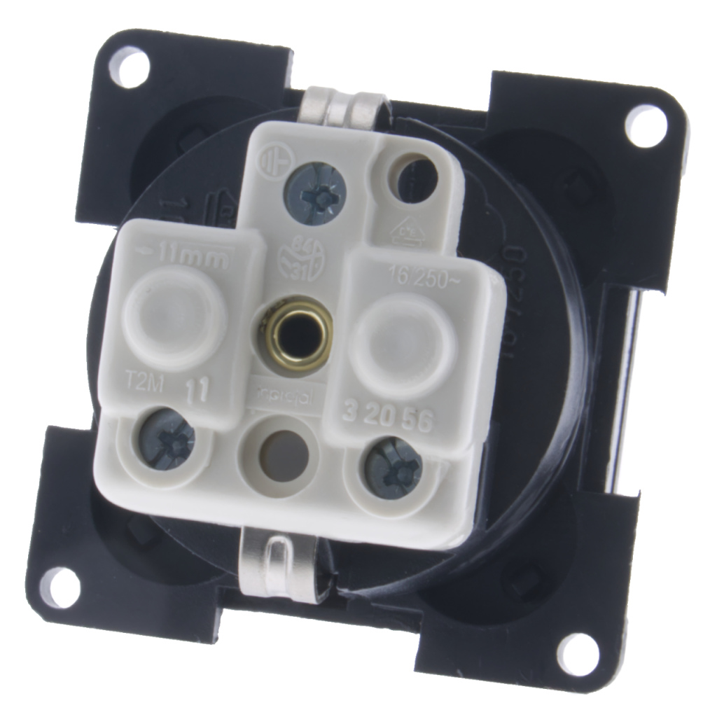 BBAtechniek - S 30.000 230V contactdoos Schuko zwart (1x)