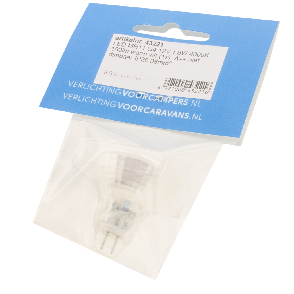 BBAtechniek - G4 12-24VDC 1.8W 4000K 180lm LED MR11(1x)