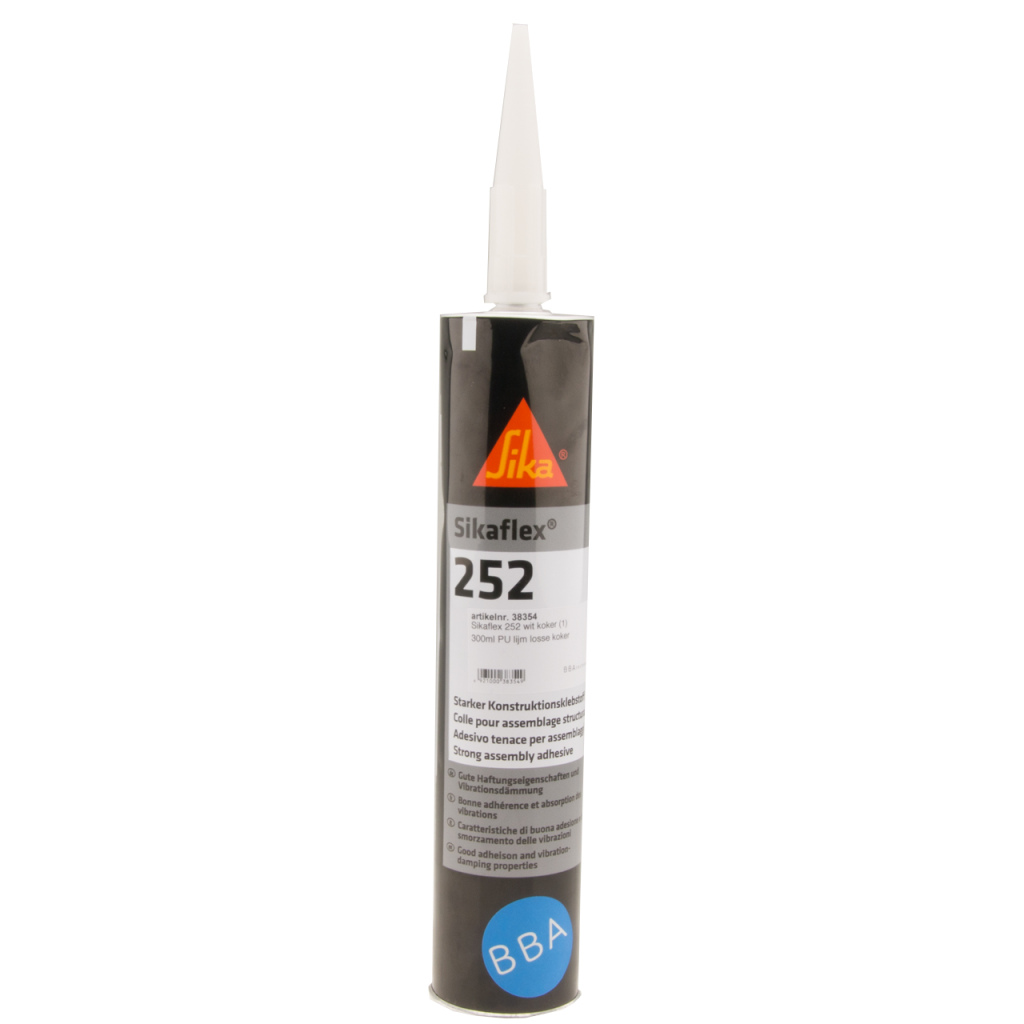 BBAtechniek - Sikaflex 252 PU lijm wit koker 300ml (12x)
