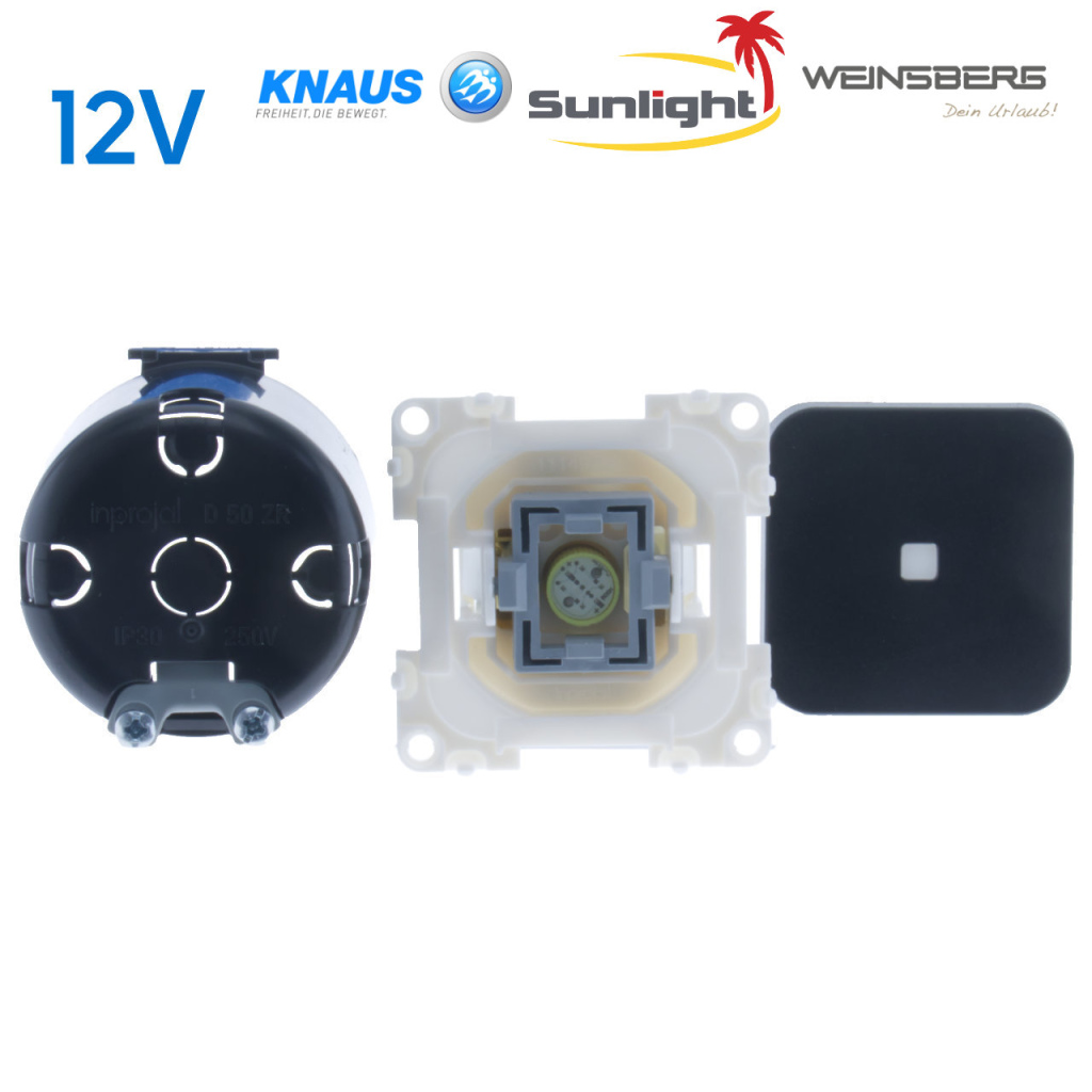 BBAtechniek - S 30.000 controleschakelaar 12V zwart (1x)