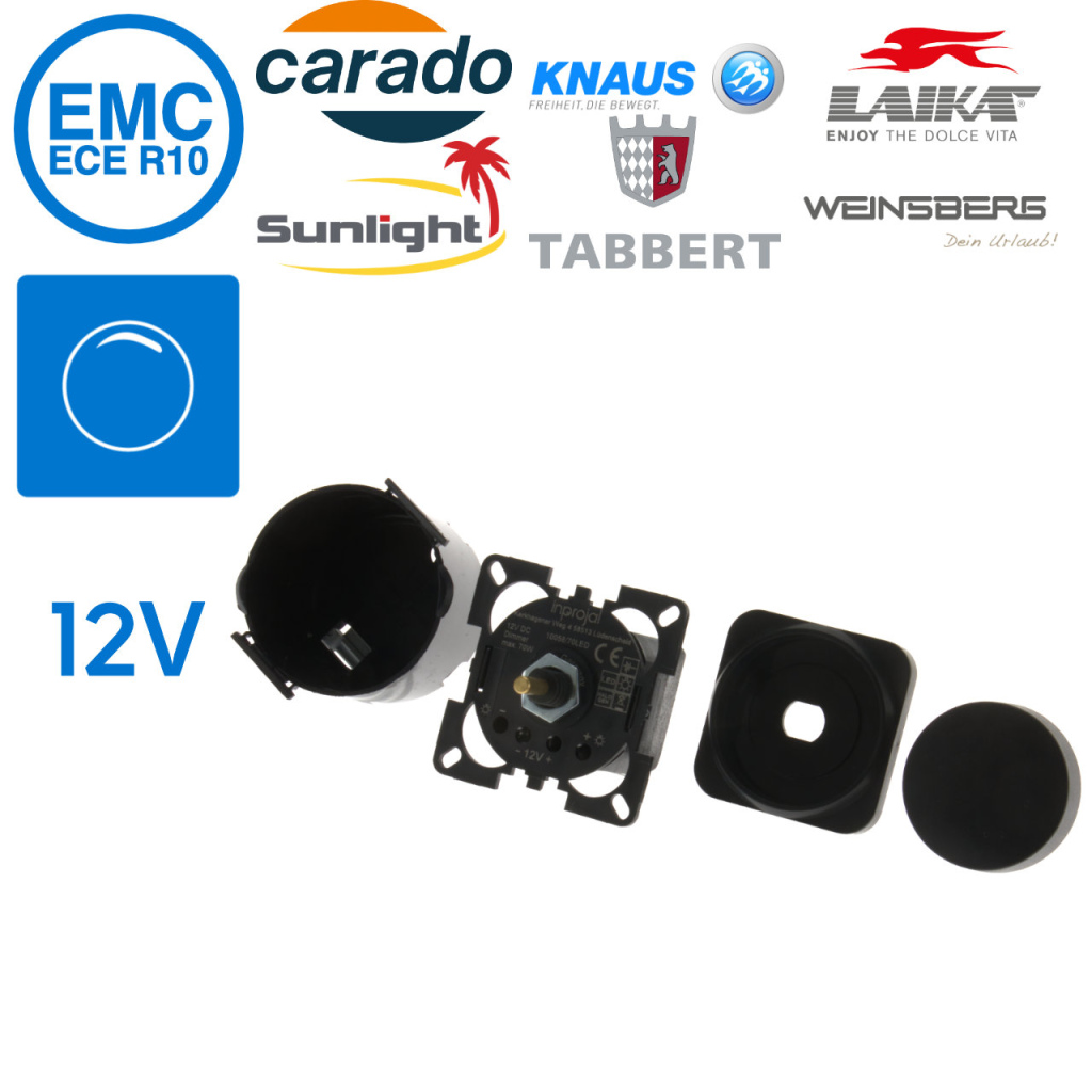 BBAtechniek - S 30.000 12V LED dimmer klik/draaiknop zwart (1x)