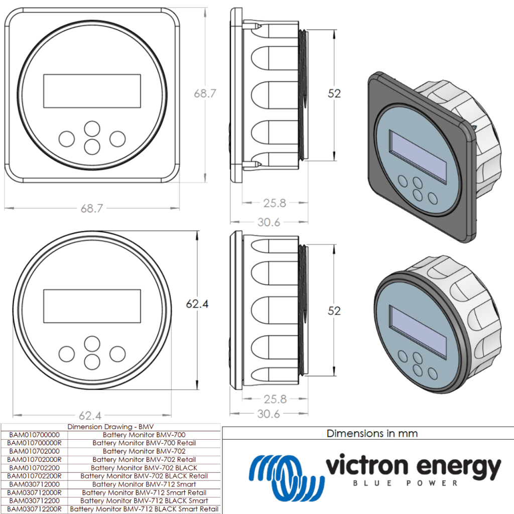 BBAtechniek - Victron Batterij Monitor BMV-712 Smart zwart (1x)