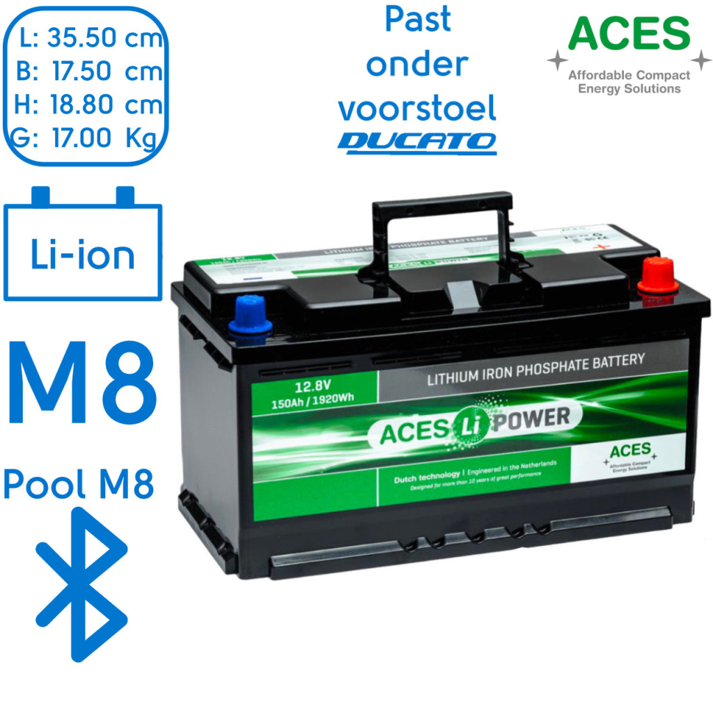 BBAtechniek - 12V 150Ah Aces Lithium accu zonder lader (1x)