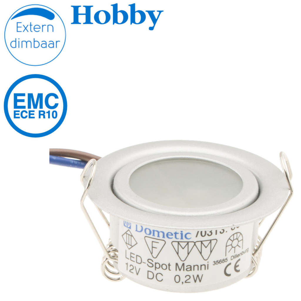 BBAtechniek - Dometic LED inbouwspot Manni 12V 0.2W (1x)