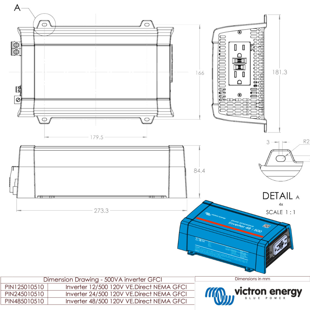 BBAtechniek - Victron Phoenix omvormer 12/500 VE.Direct IEC (1x)