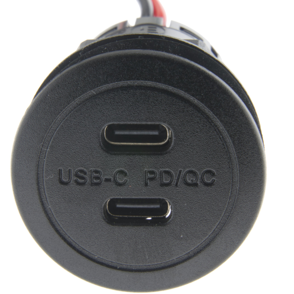 BBAtechniek - USB/C 2x PD QC 3A 30W inbouw zwart (1x) 