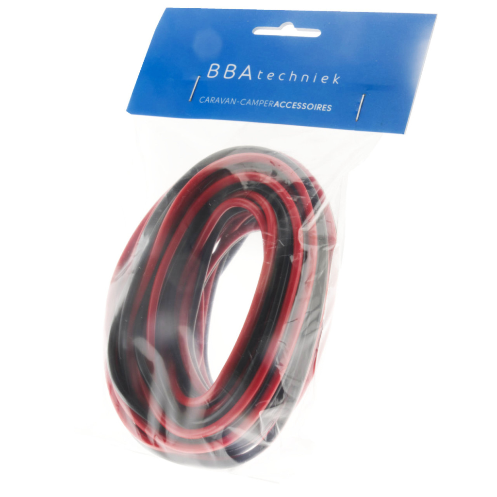BBAtechniek - Kabel 2-aderig rood/zwart rond 2x2.5mm2 (5m)
