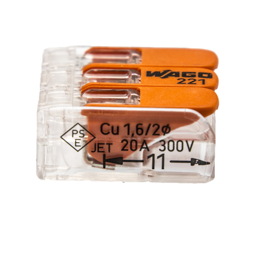 BBAtechniek - Wago verbindingsklem 221 3-voudig 0.2-4mm2 (5x)