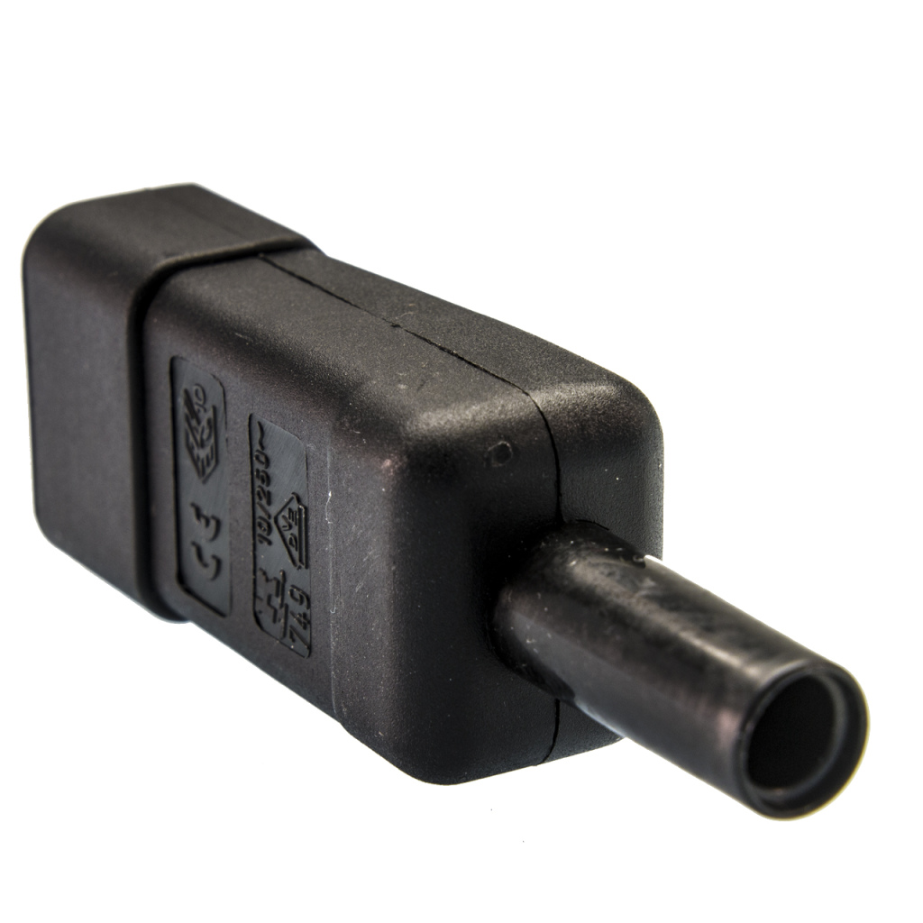 BBAtechniek - Contrastekker male C14 pennen recht zwart (1x)