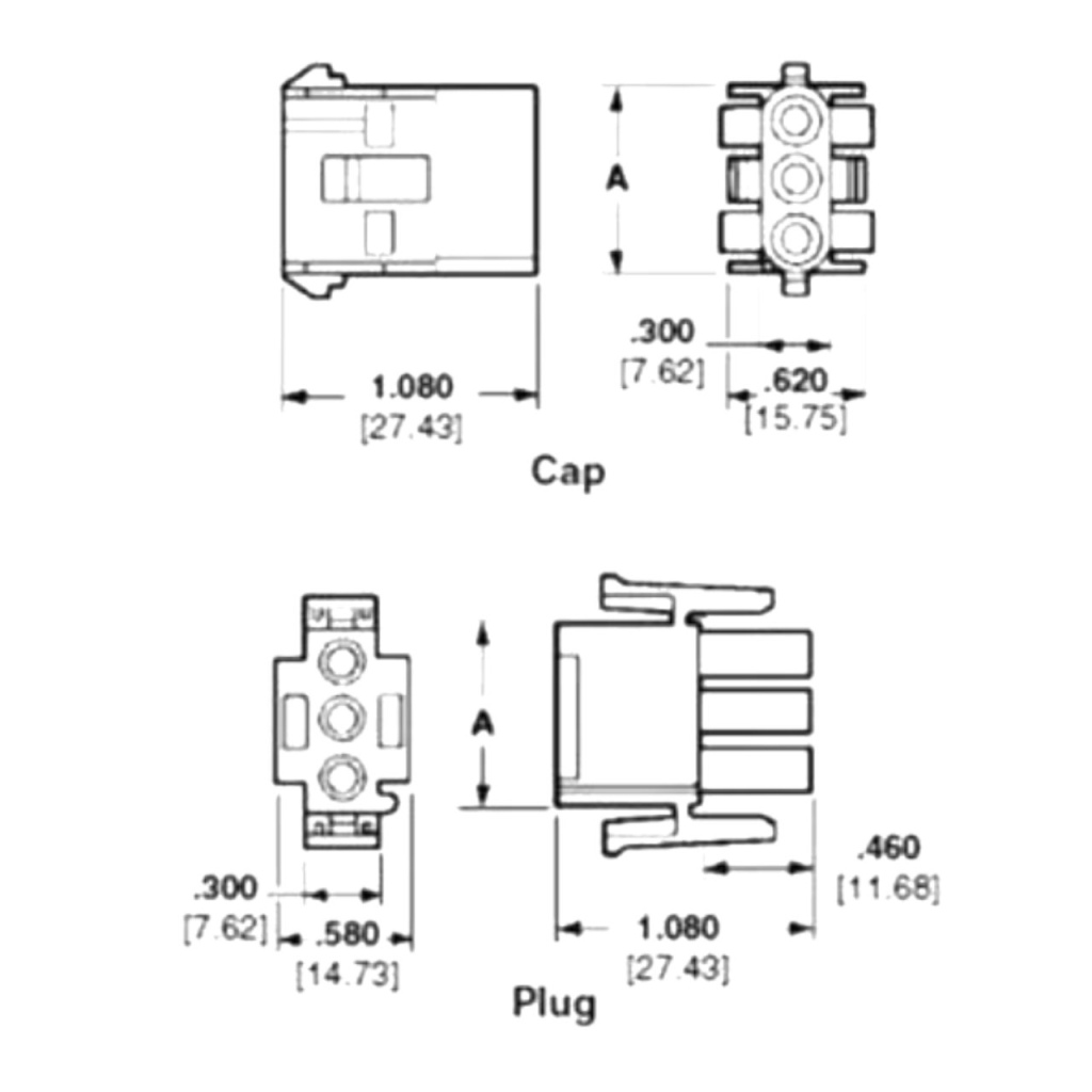 BBAtechniek - MATE-N-LOK busbehuizing-kabel 6-polig (1x)