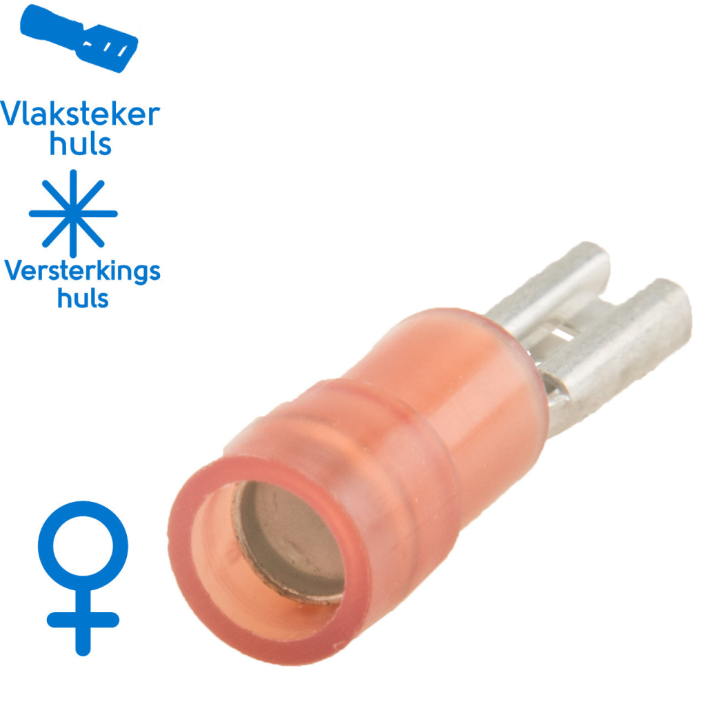 BBAtechniek - Vlakstekerhuls 2.8x0.5mm* rood (100x)