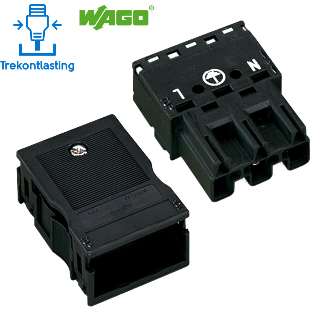 BBAtechniek - Wago Winsta Midi connector male zwart (5x)