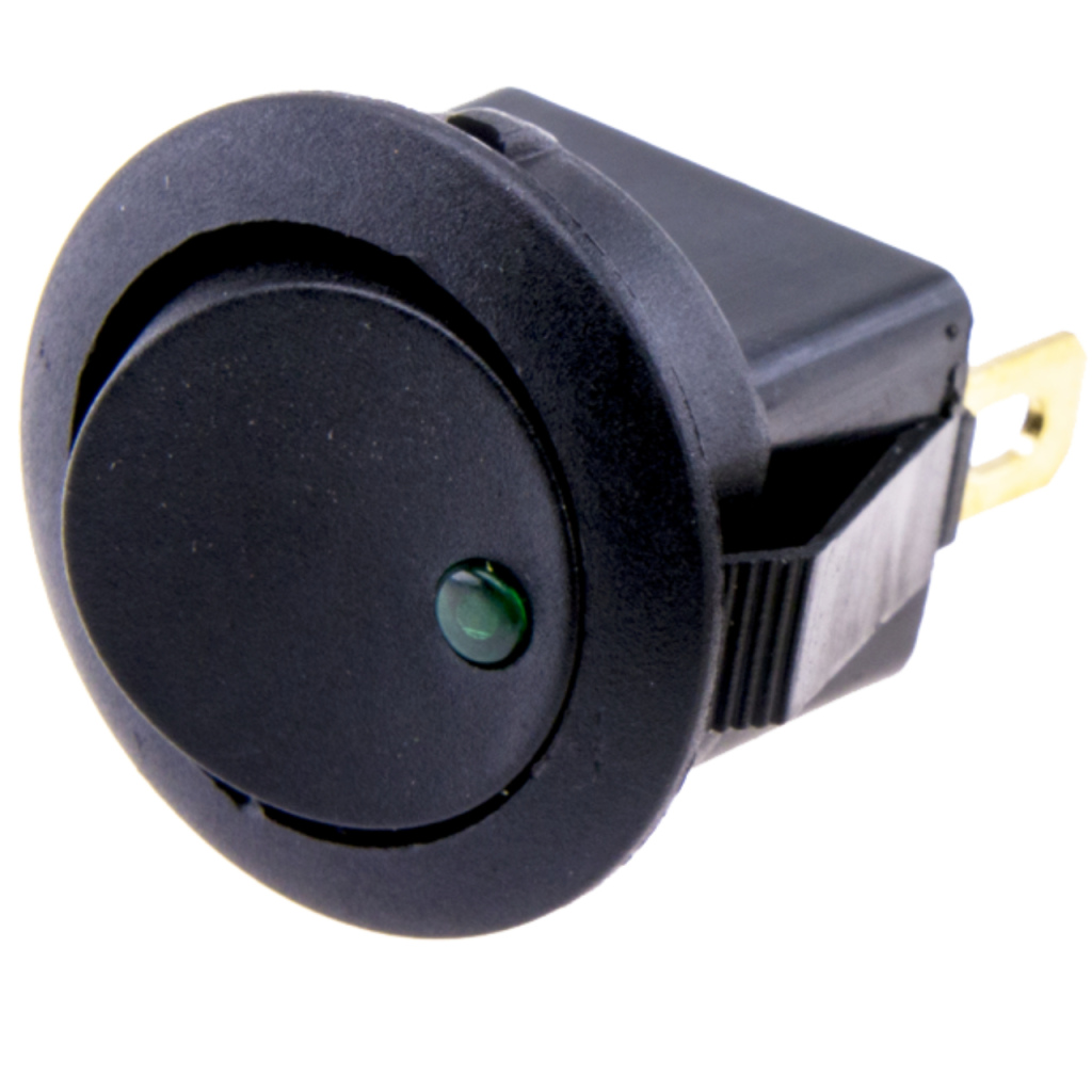 BBAtechniek - 12V 16A 3-polig On-Off schakelaar groene LED (1x)