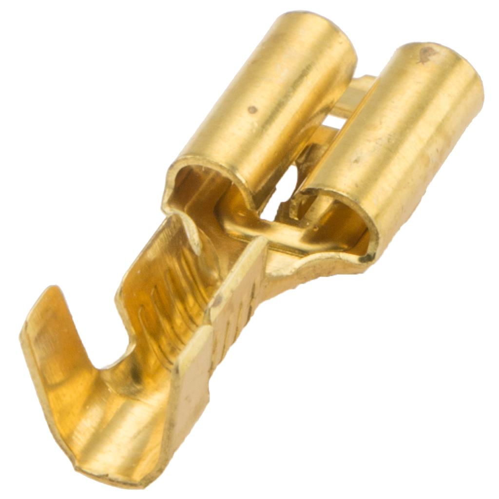 BBAtechniek - Vlakstekerhuls messing 6.3 1.5-2.5mm² (100x)