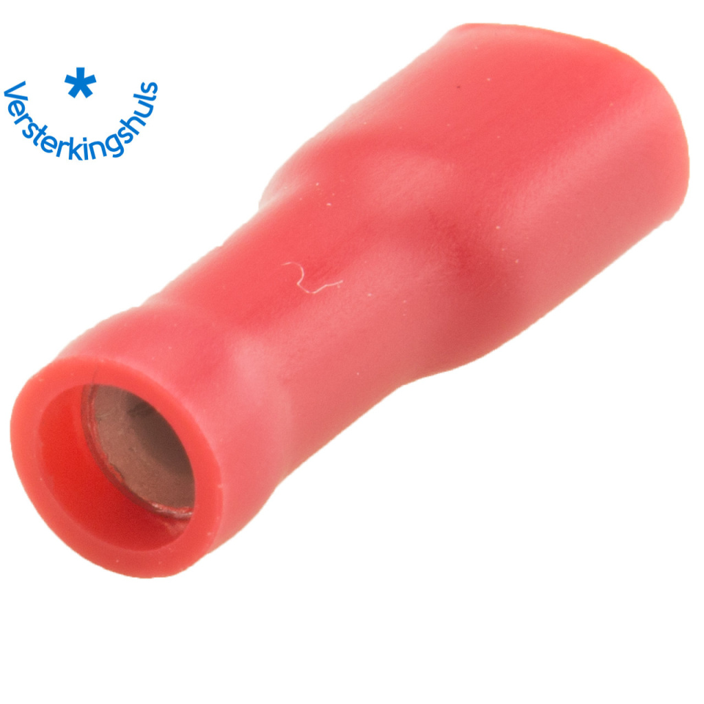 BBAtechniek - Vlakstekerhuls 4.8x0.5mm* rood (100x)