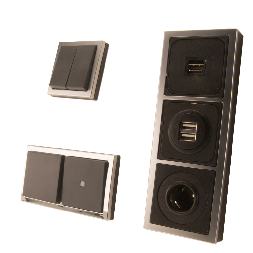 BBAtechniek - S20.000 12V LED dimmer incl. opvulrand zwart (1x) 
