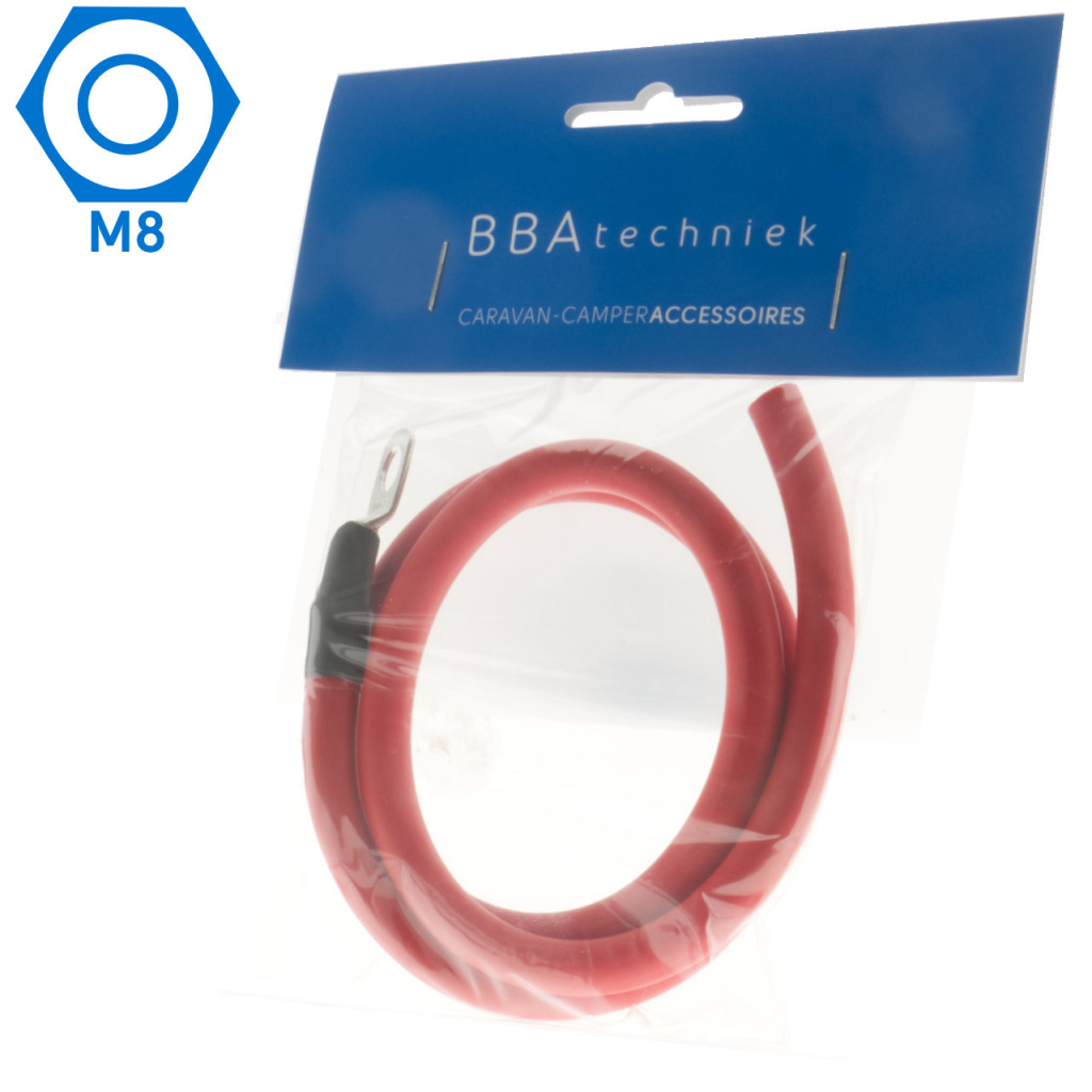 BBAtechniek - 16mm2 accu kabel flexibel rood 1x M8 (0.5m)