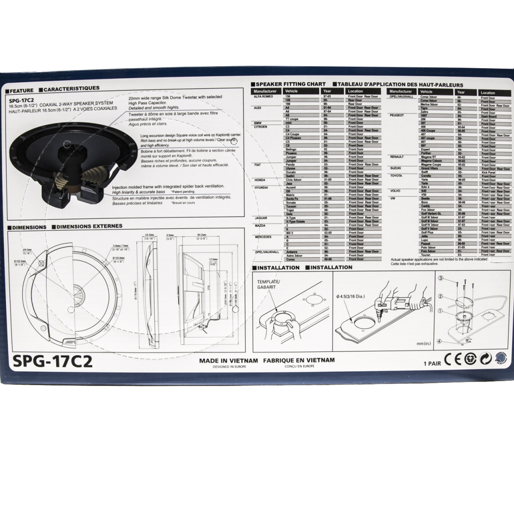 BBAtechniek - Alpine 2weg coaxiale speakerset SPG-17C2 (1x)