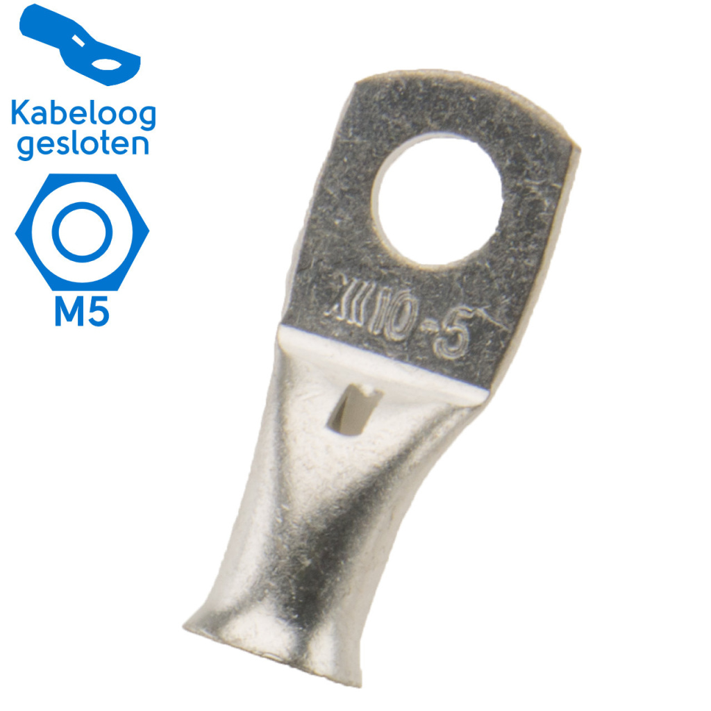BBAtechniek - 10mm² M5 gesloten kabeloog (50x)