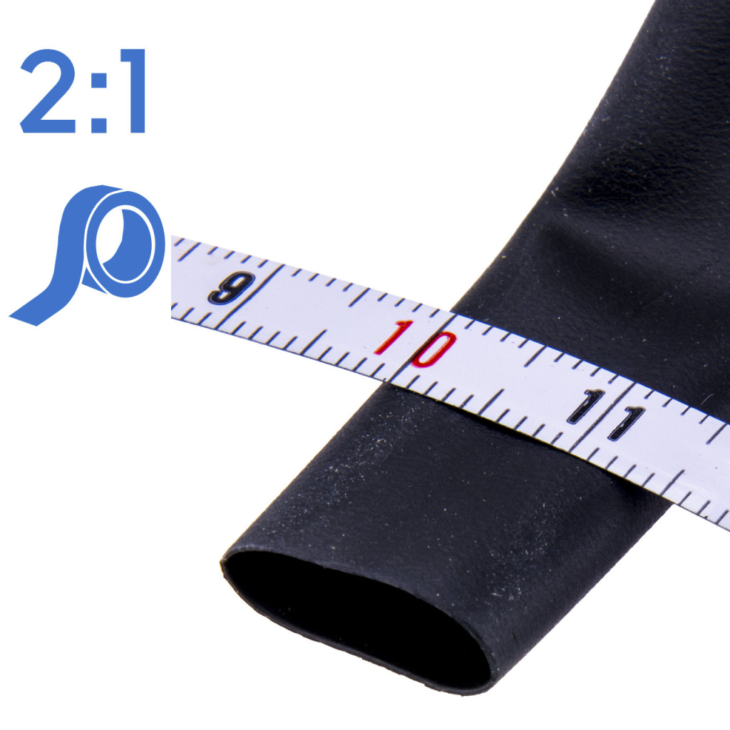 BBAtechniek - Krimpkous 9.5-4.8mm zwart 2:1 (5m rol)