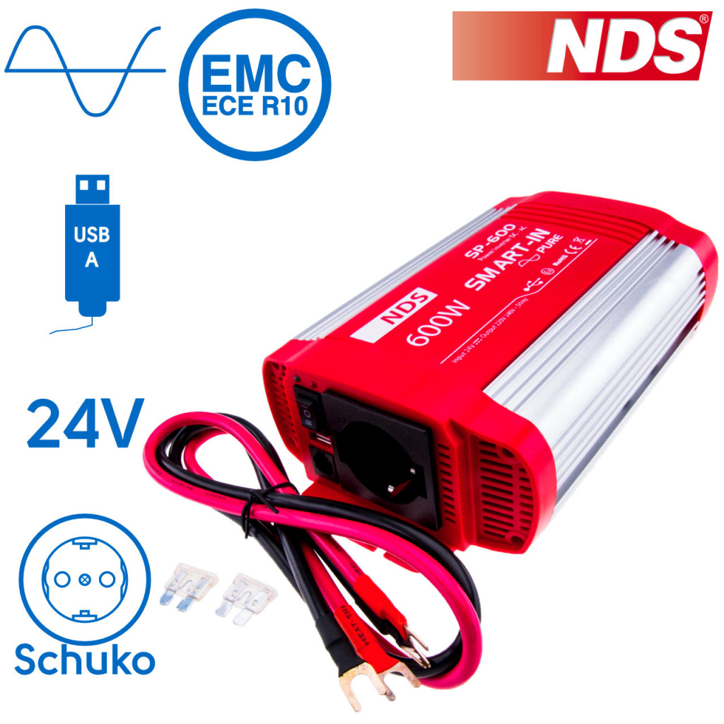 BBAtechniek - 24V 600W NDS SP-600 zuivere sinus inverter (1x)