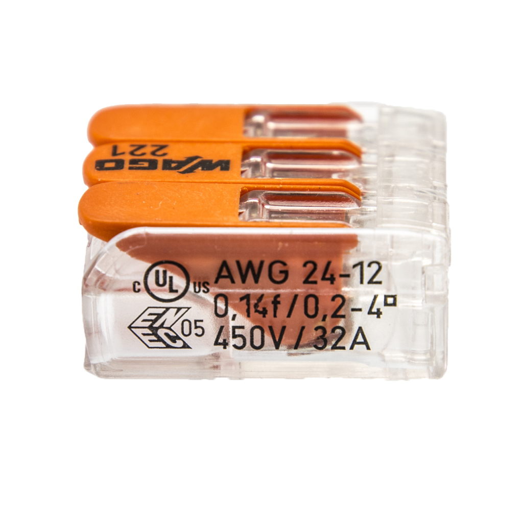 BBAtechniek - Wago verbindingsklem 221 3-voudig 0.2-4mm2 (5x)