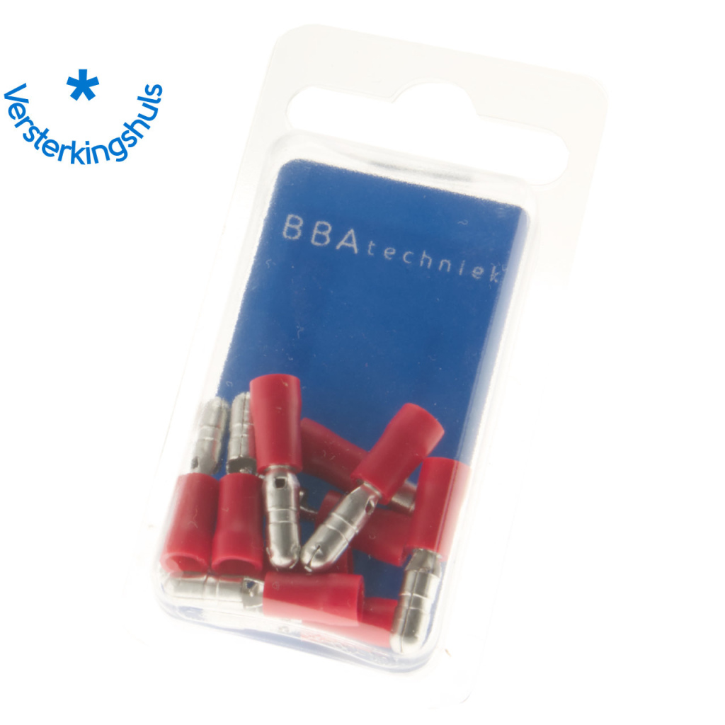 BBAtechniek - Rondsteker + rondstekerhuls Ø4mm* rood (2x5)