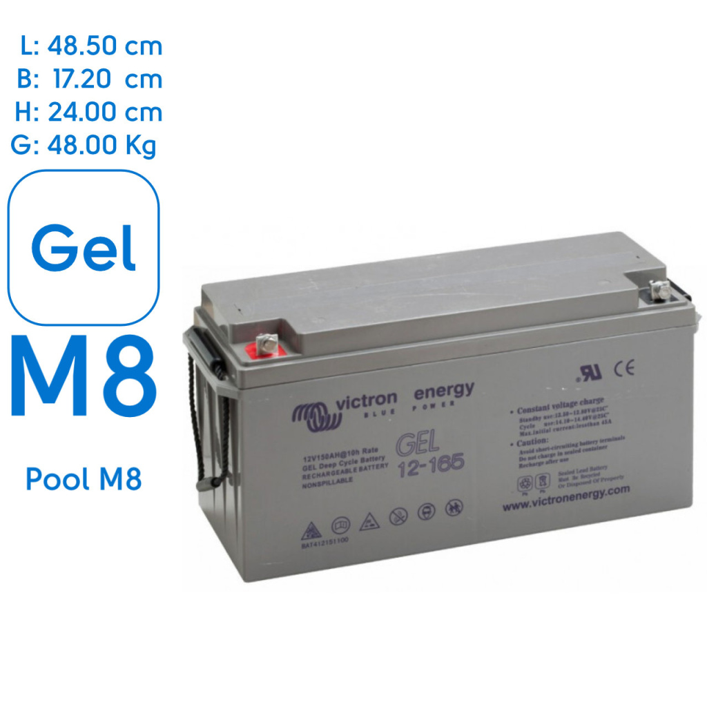 BBAtechniek - Victron Gel accu 12V 165Ah M8 (1x)