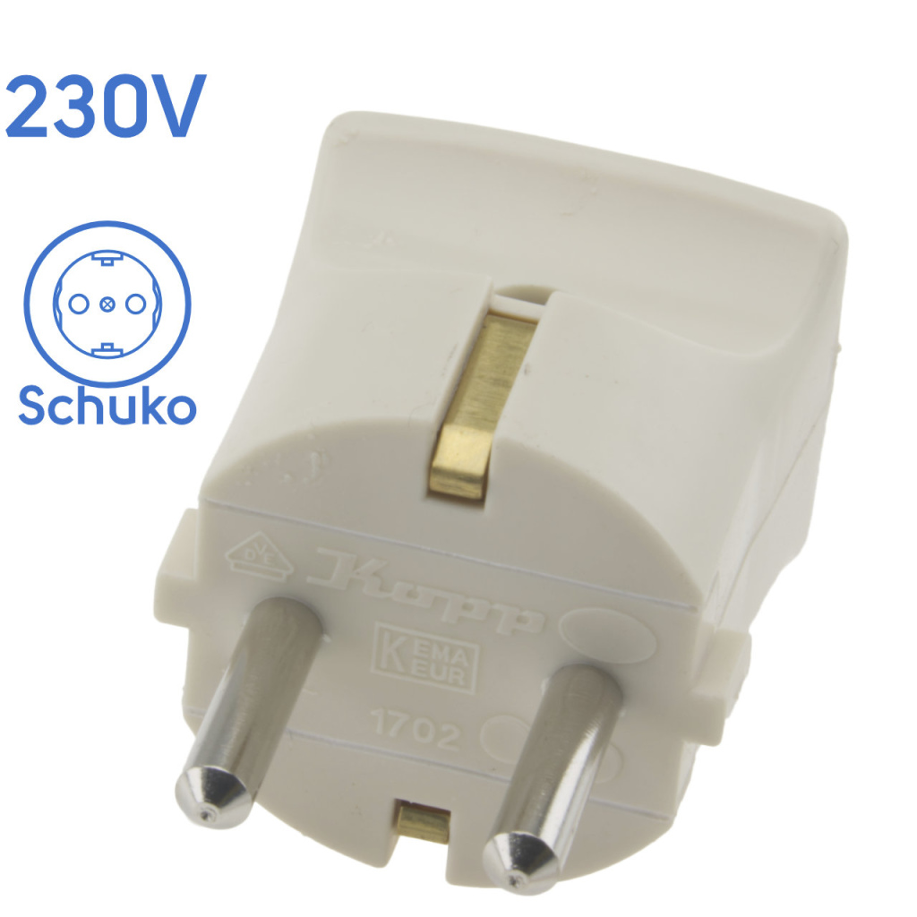 BBAtechniek - Klap stekker met randaarde wit (10x)