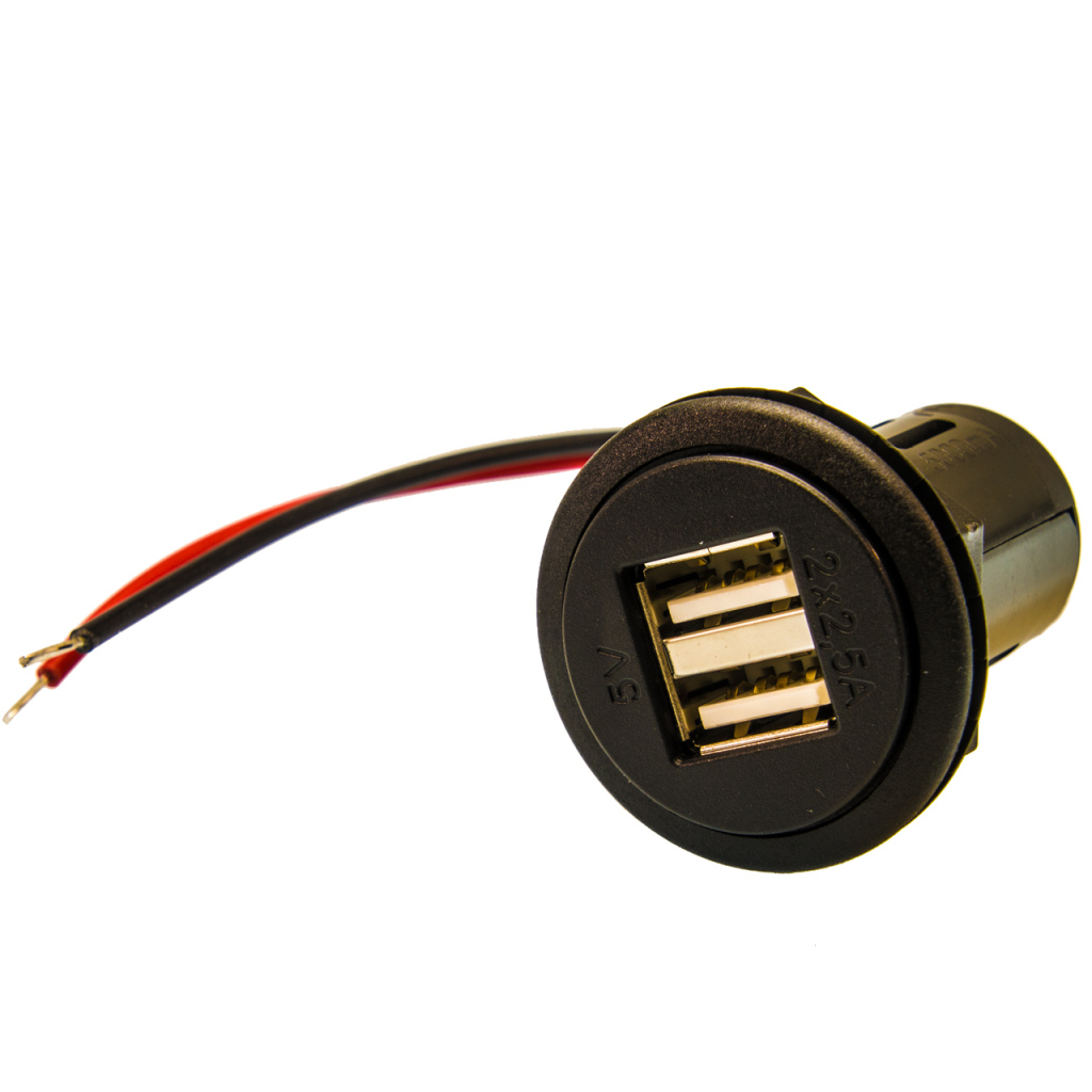 BBAtechniek - USB A-2x 5VDC 2x2.5A inbouw (1x)