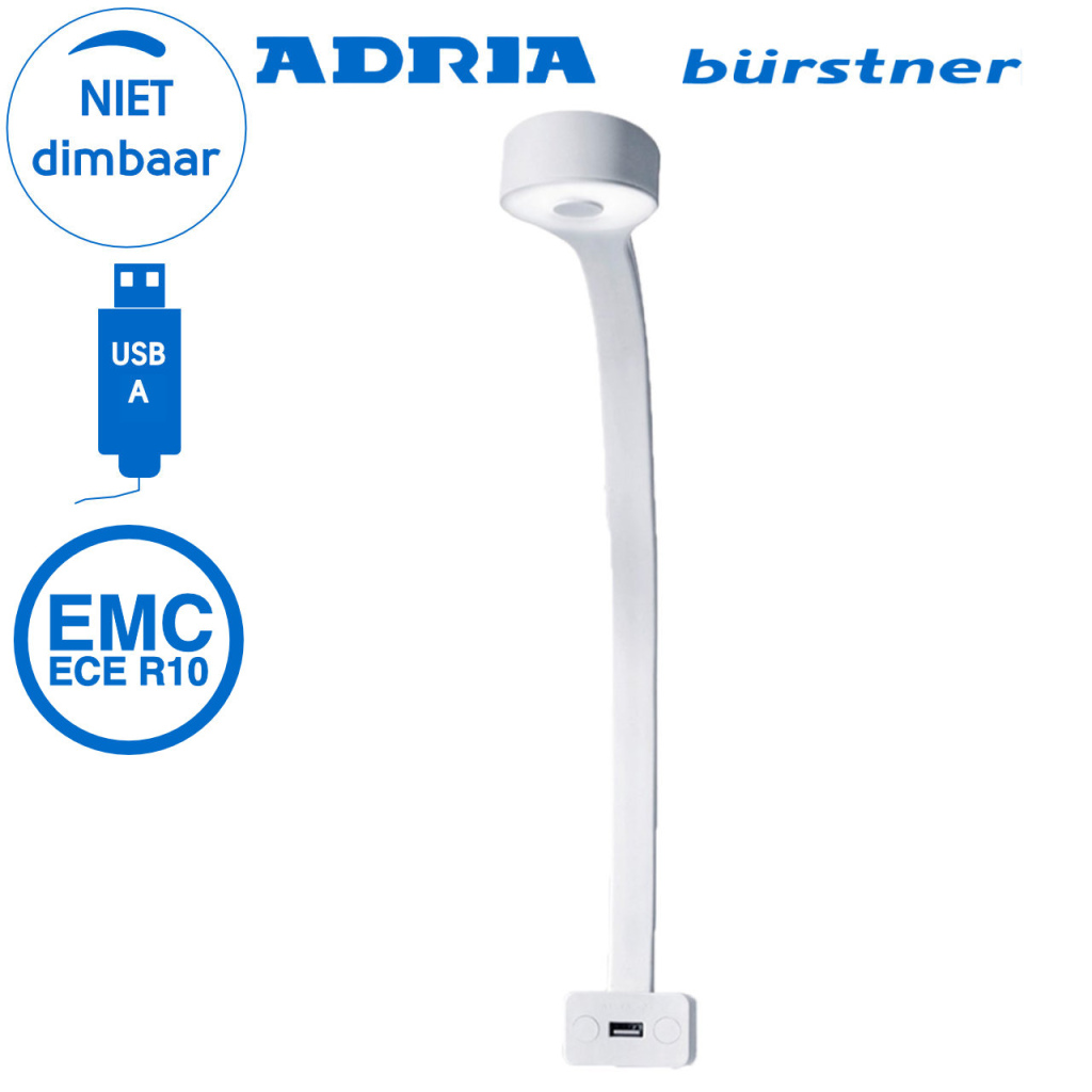 BBAtechniek - Cordoba flex LED 12V 1.3W 4100K 90lm USB wit (1x)