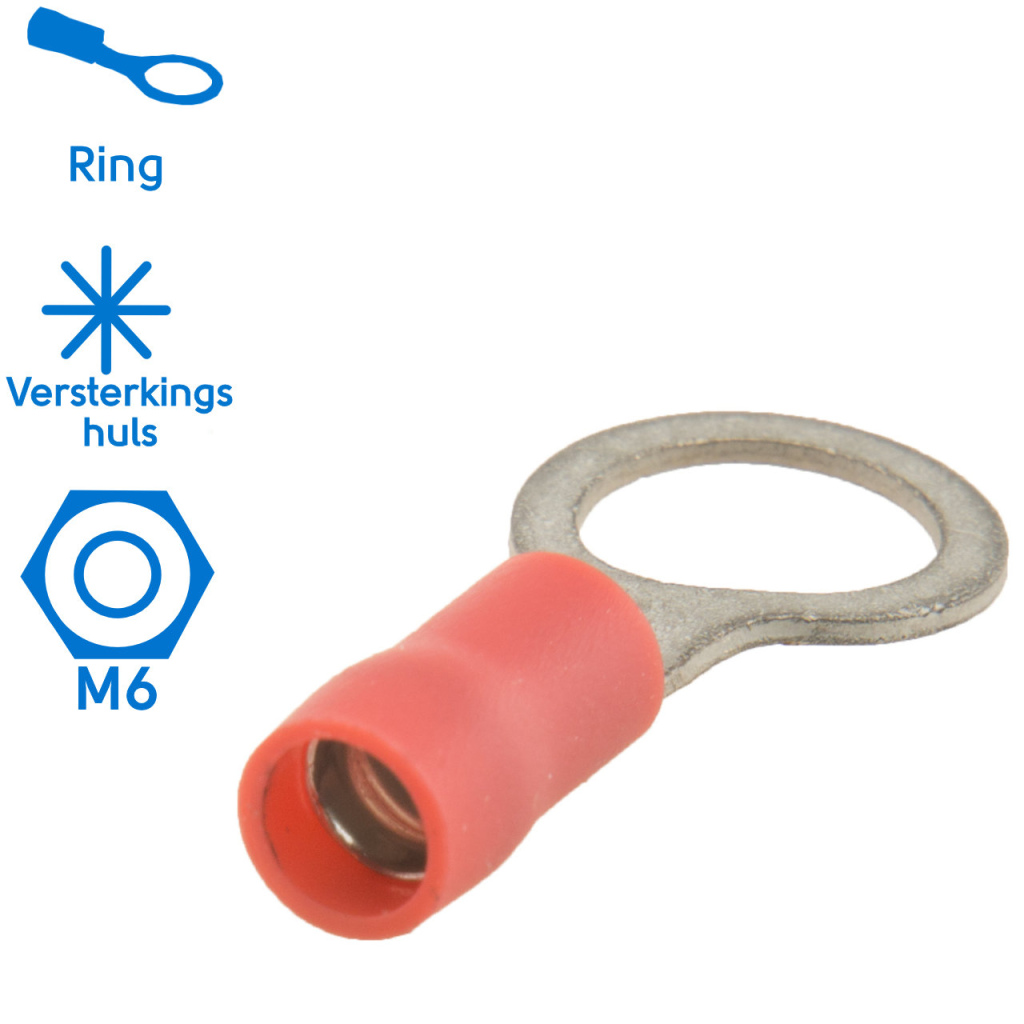 BBAtechniek - Kabelschoen ring M8 Ø8.4mm* rood (50x)