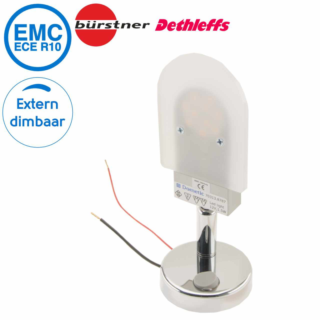 BBAtechniek - Dometic LED opbouwspot Thomas zilver 12V 1.5W (1x)