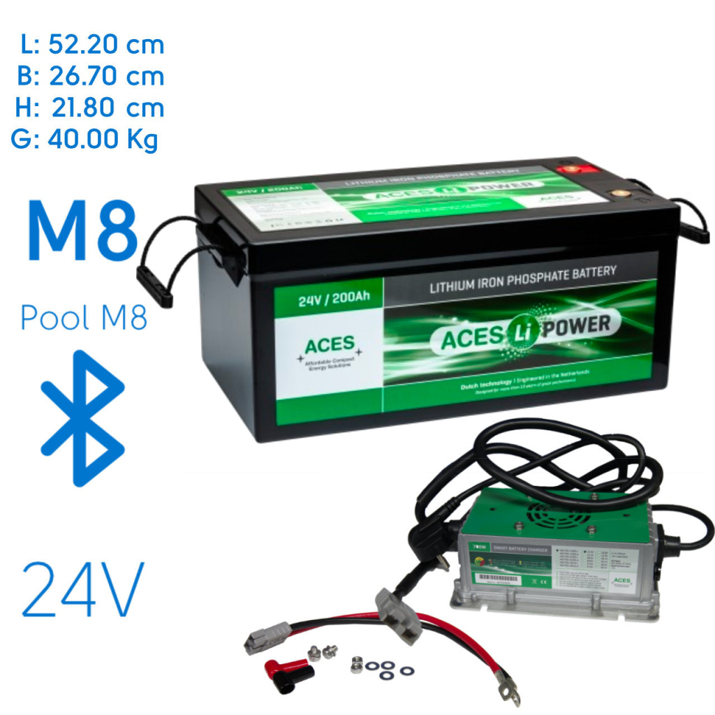 BBAtechniek - 24V 200Ah Aces Lithium accu + lader 20A (1x)