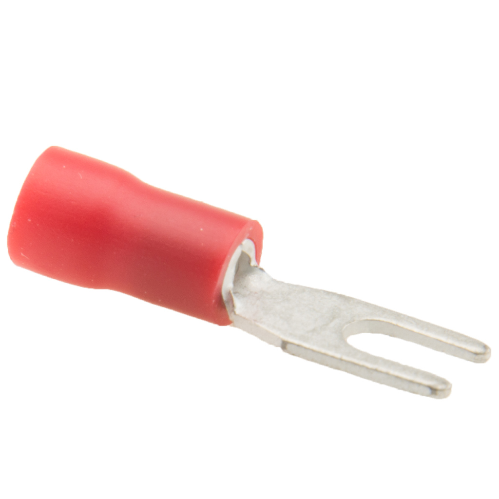 BBAtechniek - Kabelschoen vork M3 Ø3.2mm rood (100x)