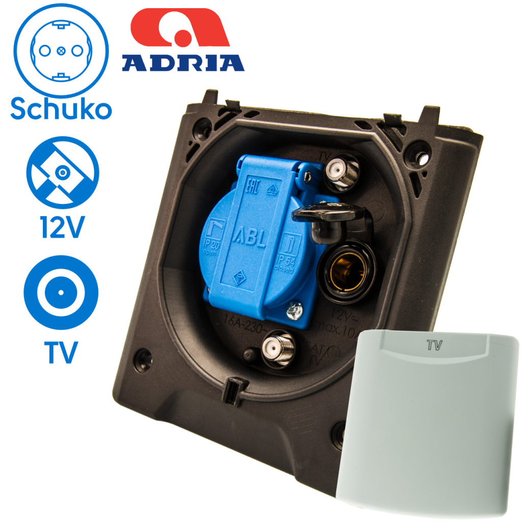 BBAtechniek - Voortent aansluiting CEE 230V  / TV / 12V (1x)