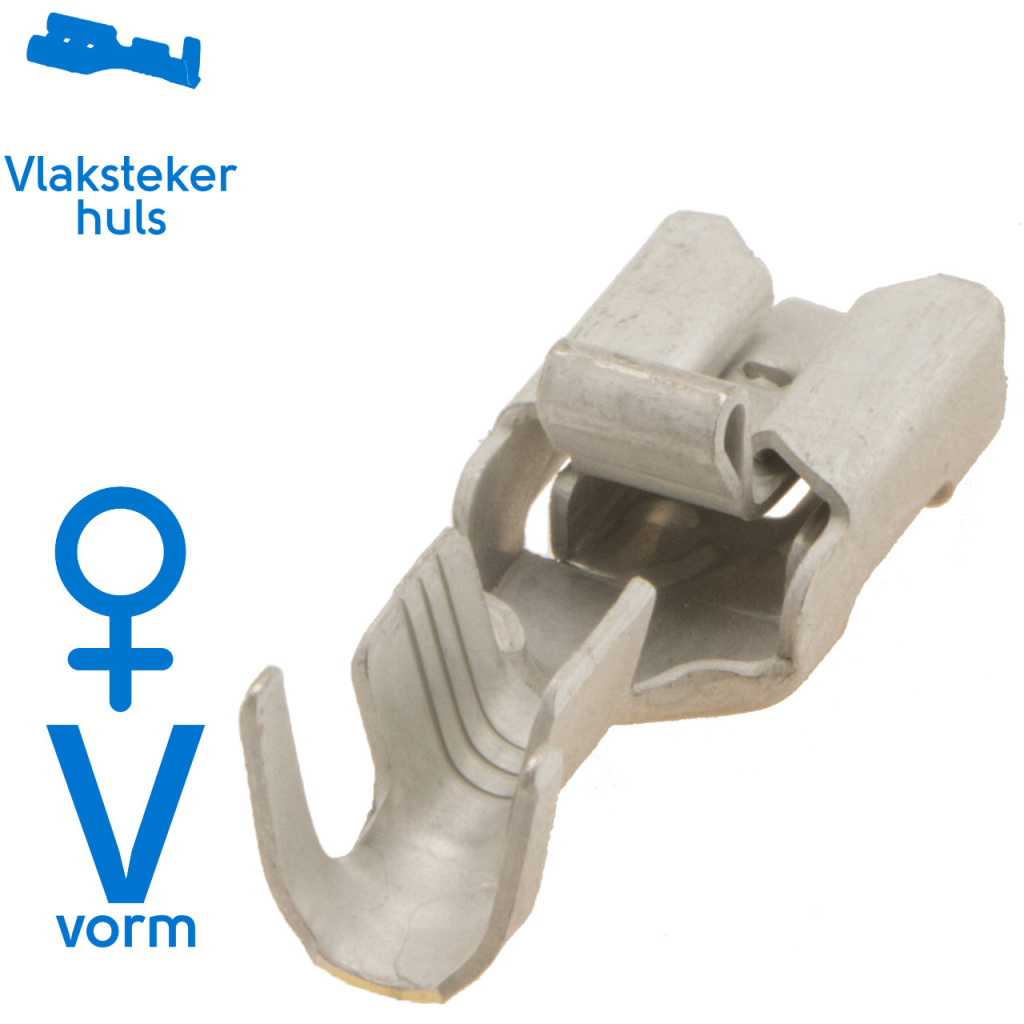 BBAtechniek - Vlakstekerhuls vertind 6.3mm 2.5-6.0mm² (100x)