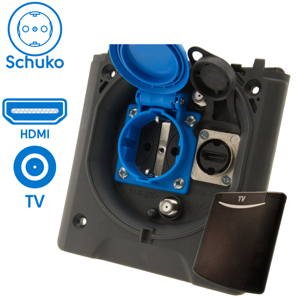 BBAtechniek - Voortent aansluiting CEE 230V  / TV / HDMI (1x)