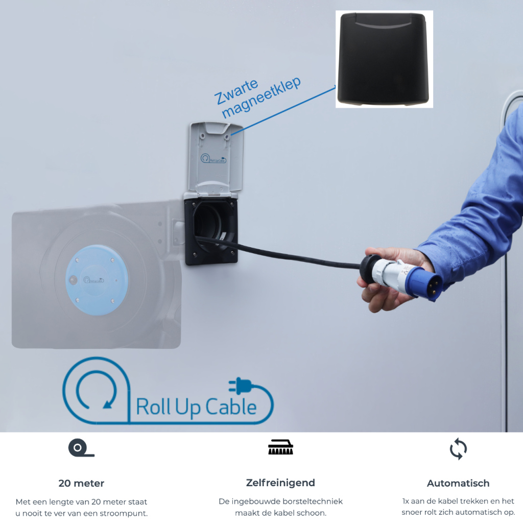 BBAtechniek - ROLL-UP-CABLE 2.0 20m zwart MKII( (1x)