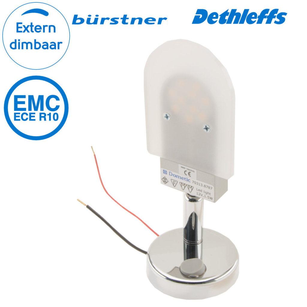 BBAtechniek - Dometic LED opbouwspot Thomas zilver 12V 1.5W (1x)