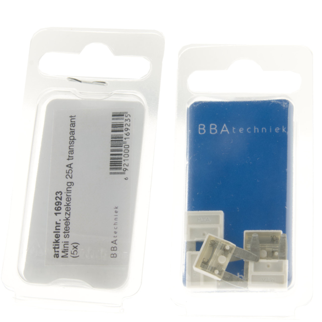 BBAtechniek - Mini steekzekering 25A wit (5x)